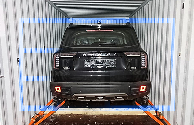 Vehicle shipping in containers